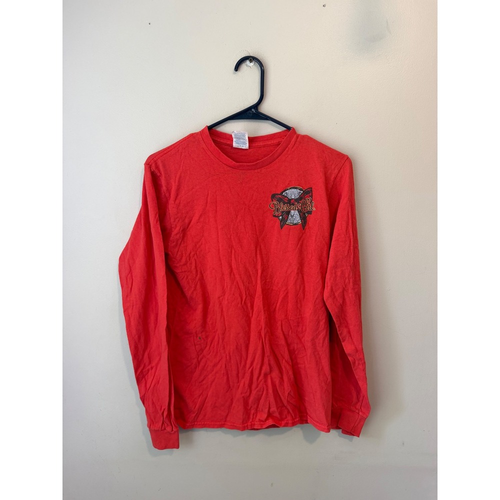 Blessed Girl Red Cow Graphic Long Sleeve T-Shirt His Love Endures For Heifer S